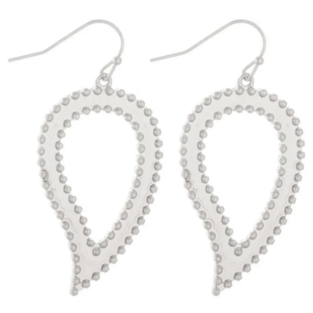 Boutique NWT Inverted metal cut out teardrop earrings western boho